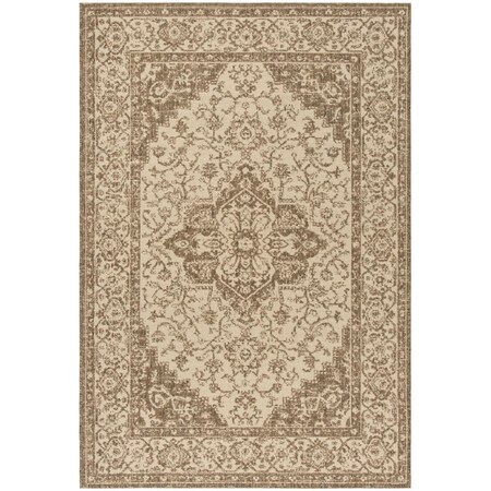 Safavieh 5 ft. 1 in. x 7 ft. 6 in. Linden 100 Traditional Medium Rectangular Area Rug Cream & Beige LND137C-5